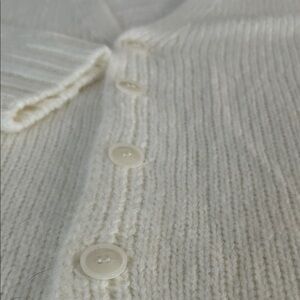 Elwood Mohair/Wool Blend Women's White Cardigan Sweater.